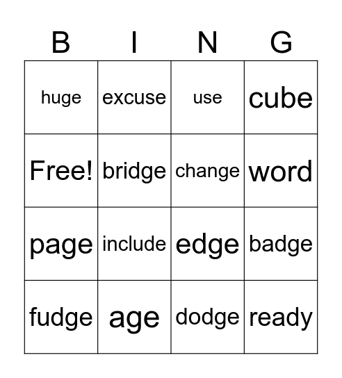 Unit 6 Student Lists  d  ge Bingo Card