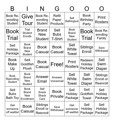 FRONT DESK BINGO Card