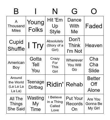 OHW - 2000's Bingo Card