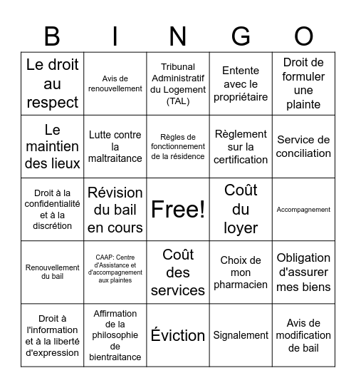 CAAP Jamésie/Nord-du-Québec Bingo Card