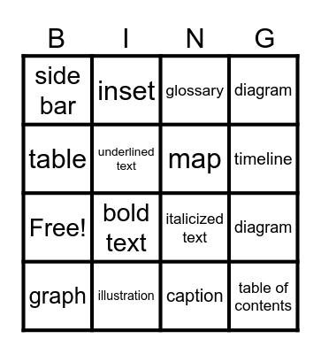 Vocabulary Bingo Card