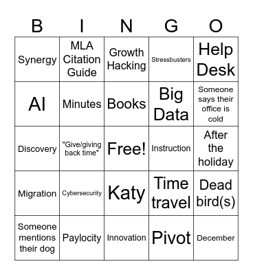RTS Bingo 2023 Bingo Card