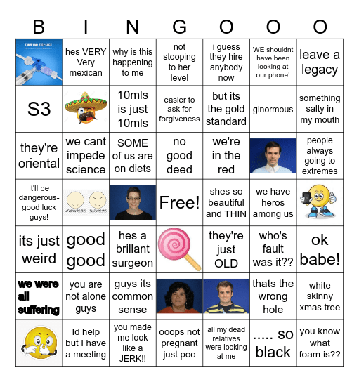 Sexy Sayings Bingo Card