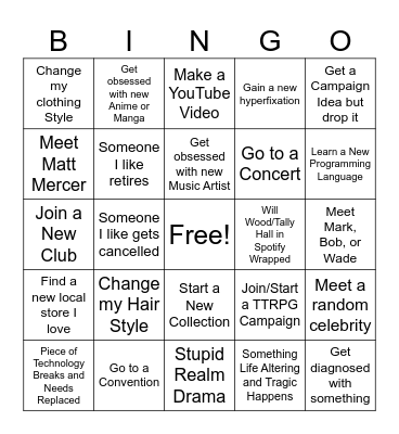 2024 Bingo Card