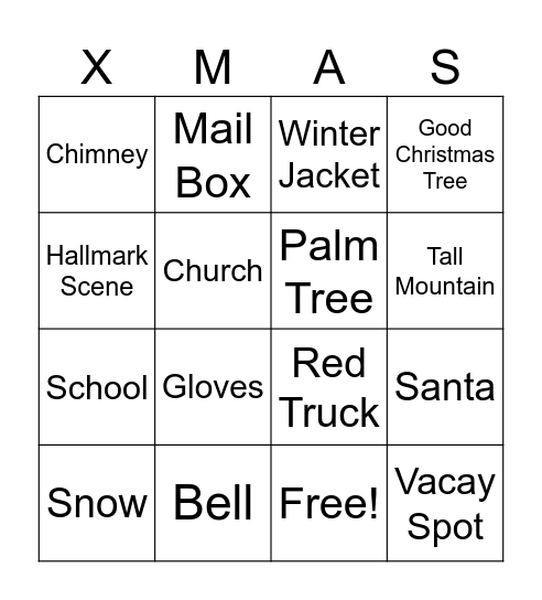 Winter Bingo Card