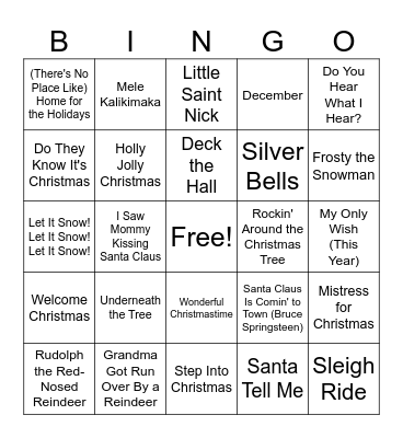 Maddy's Christmas Bingo #2 Bingo Card