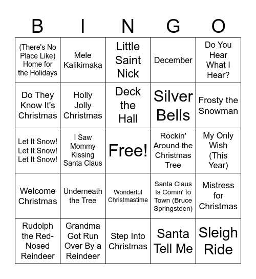 Maddy's Christmas Bingo #2 Bingo Card