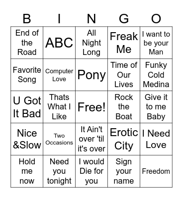 Front Row 1 / MIX Bingo Card
