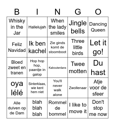 Sinterklaas muziekbingo 2023! Bingo Card