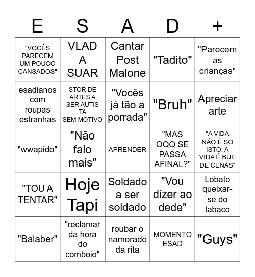 ESADINGO Bingo Card