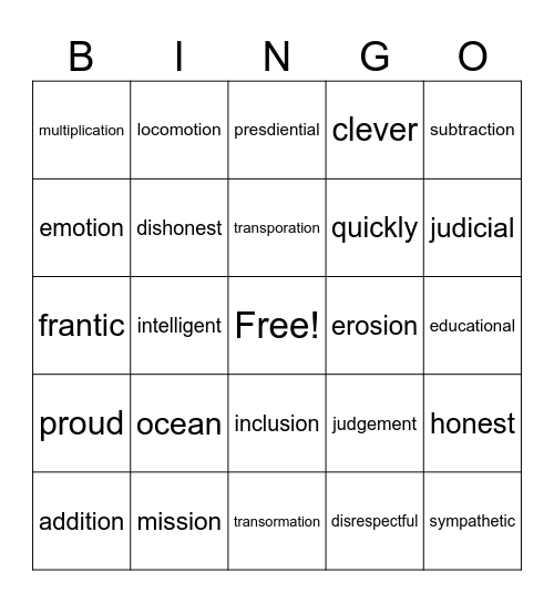 Bingo Card