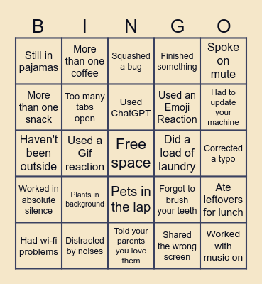 Keypath's Remote Employee Bingo Card