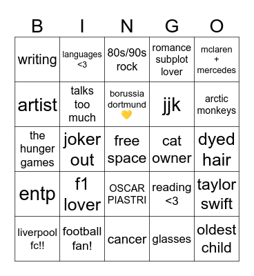 tijana's bingo Card