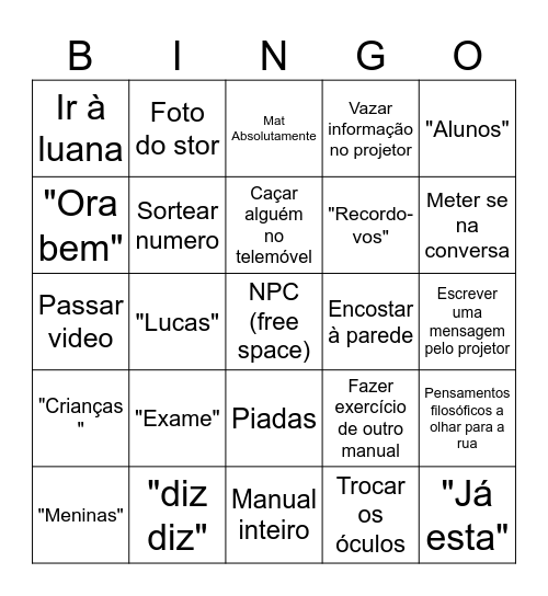 CARLOS Bingo Card