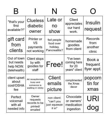 Winter Bingo Card