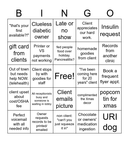 Winter Bingo Card