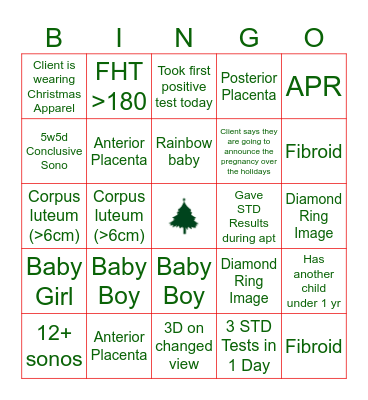 DECEMBER SONOGO Bingo Card