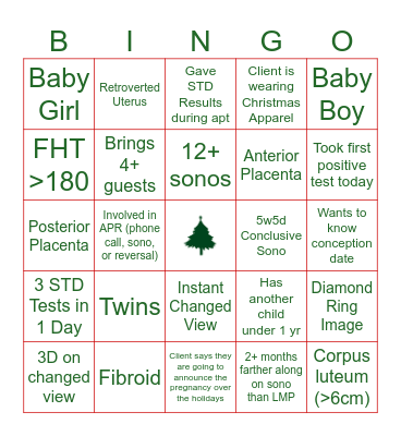 DECEMBER SONOGO              (Every Bingo Wins!) Bingo Card