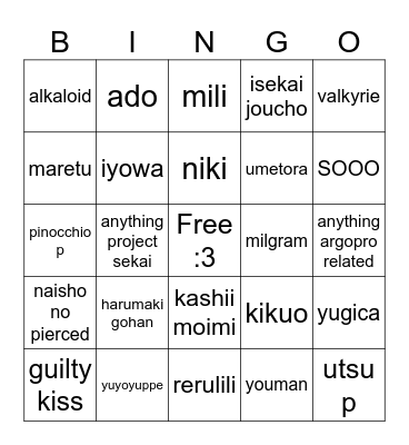 beefs mental illness Bingo Card