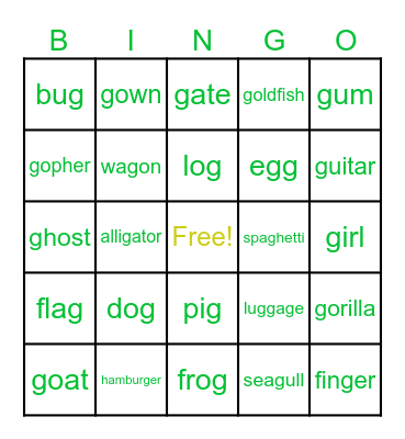 Bond Bingo Card