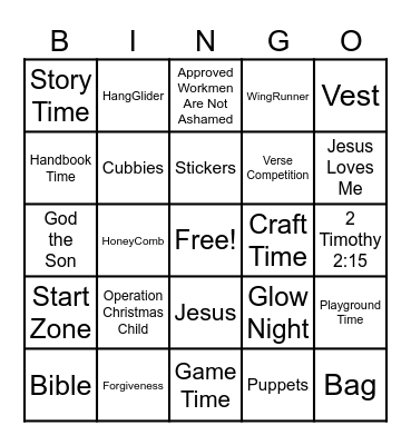AWANA Bingo Card