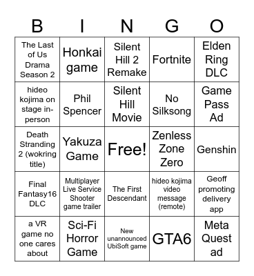 11 Bingo Card