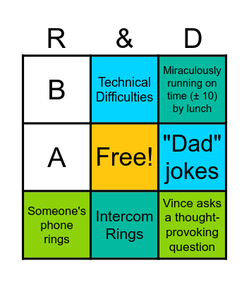 R&D Quarterly BINGO Card