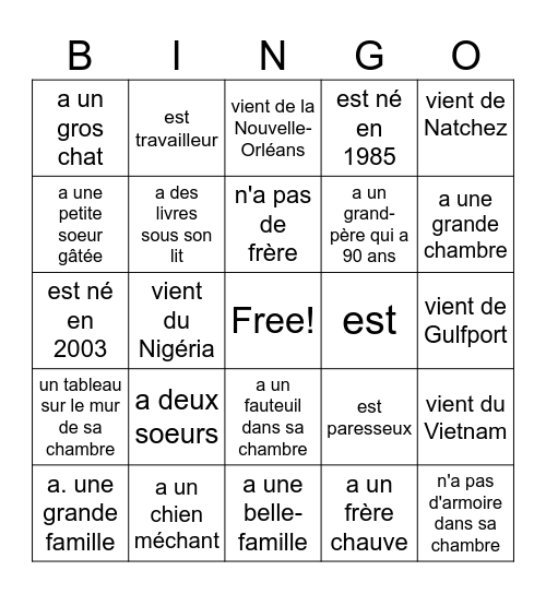 Trouve quelqu'un qui Bingo Card