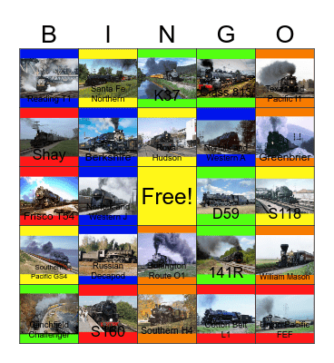 The American Steam Locomotive in the Twentieth Century Bingo Card