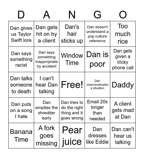 CFHP Dango Bingo Card