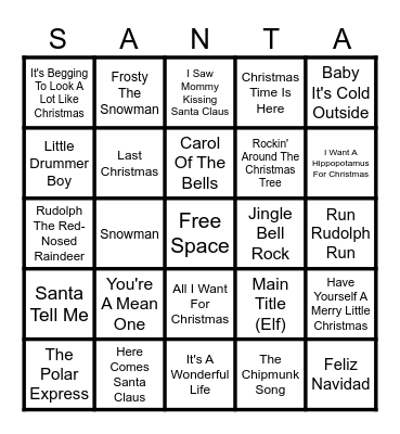 Christmas Bingo Card