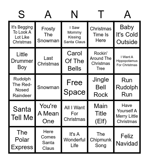 Christmas Bingo Card