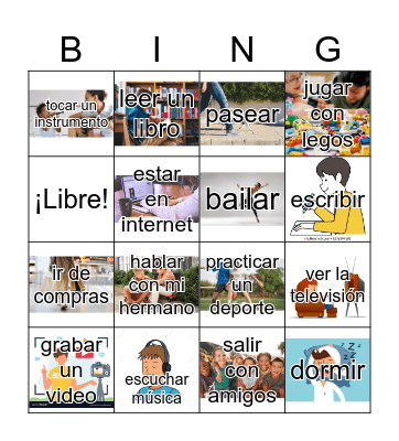 En mi tiempo libre, yo... Bingo Card