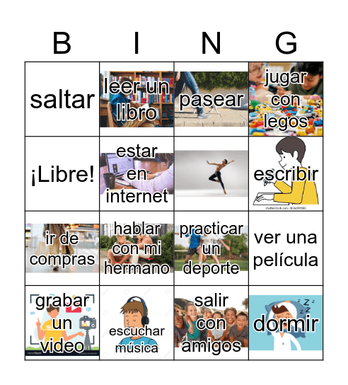 En mi tiempo libre, yo... Bingo Card