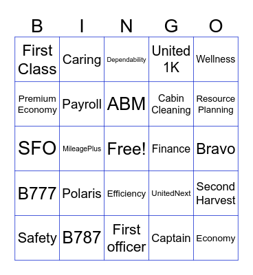UNITED BINGO Card