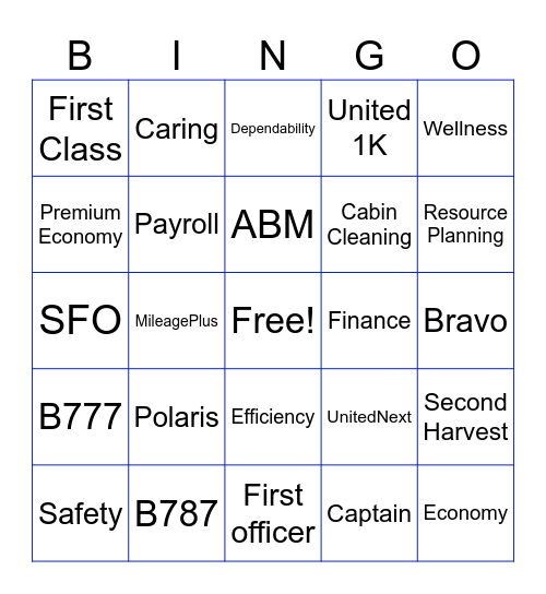 UNITED BINGO Card