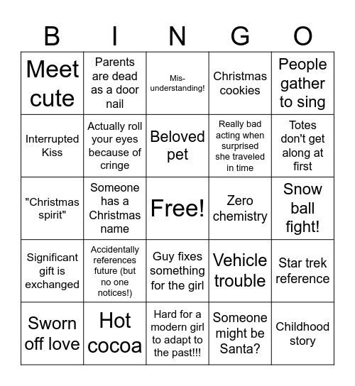 A Very Star Trek Christmas Bingo Card