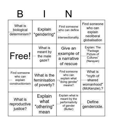 WSTA01 Bingo Card