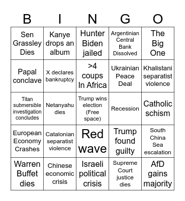 XJPFC Bingo Card