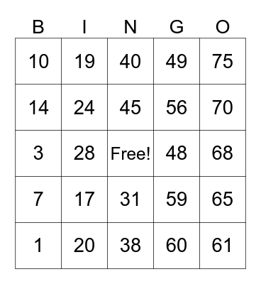 INOVEJAS, PRECIOUS Bingo Card