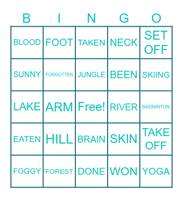 VOCABULARY Bingo Card