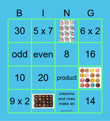 Multiplication Bingo Card