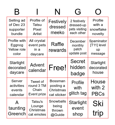 STARLIGHT BINGO Card