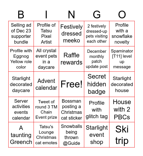 STARLIGHT BINGO Card