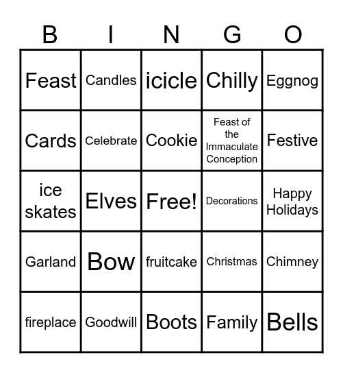 Holiday Bingo Card