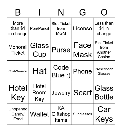 Gatekeeper Bingo Card