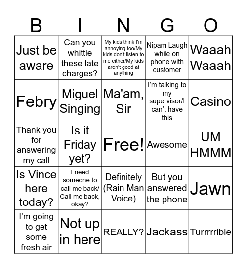 Element Bingo Card