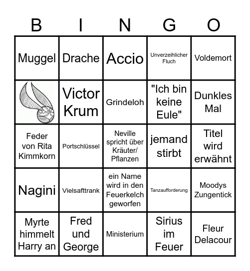 Harry Potter und der Feuerkelch Bingo Card