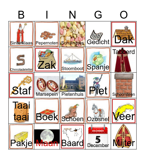 Sinterklaas Bingo Card