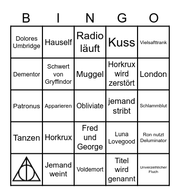 Harry Potter und die Heiligtümer des Todes Teil 1 Bingo Card